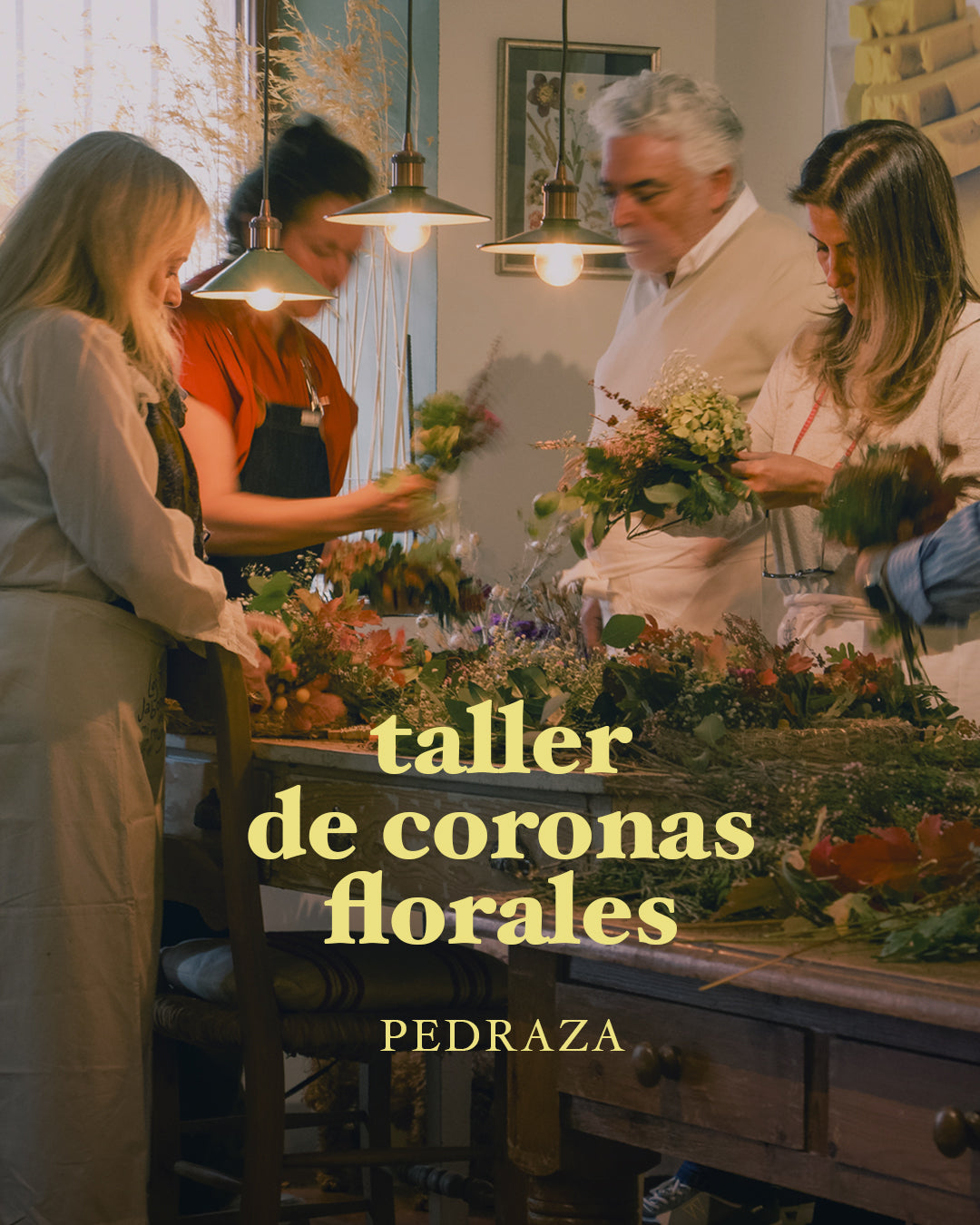Taller de coronas florales en Pedraza de Los Jabones de Mi Mujer